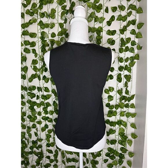 Tommy Bahama Black Silk Blend Sleeveless Crew-Neck Cropped Top Size XS - Picture 2 of 3